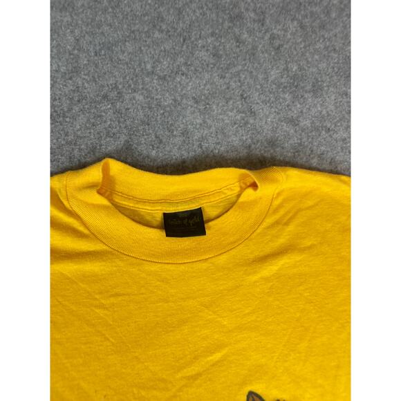 Vintage 80s Washington State Cougars Apple Cup T Shirt Mens S Yellow Pasadena - Picture 2 of 5